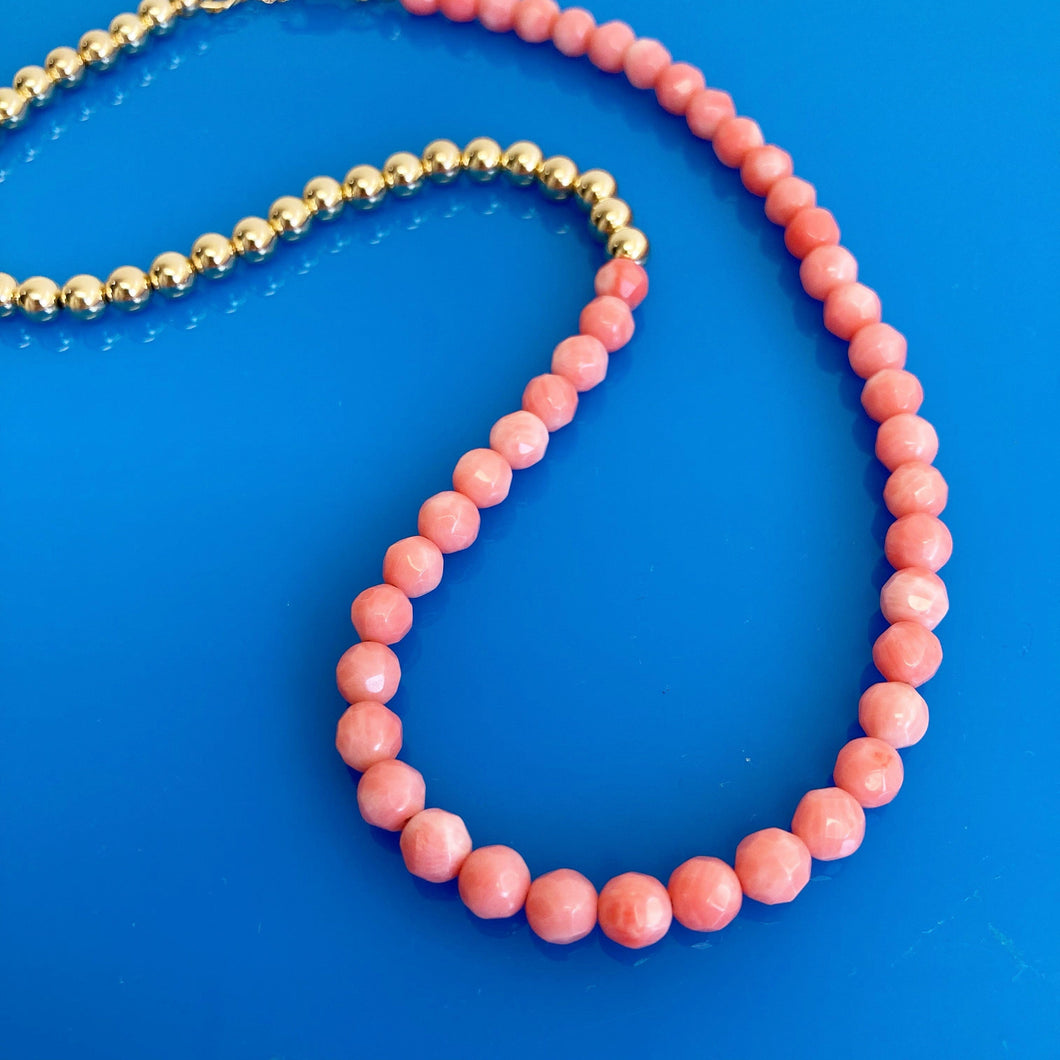 BEADazzled | Asymmetric Coral Beaded Necklace