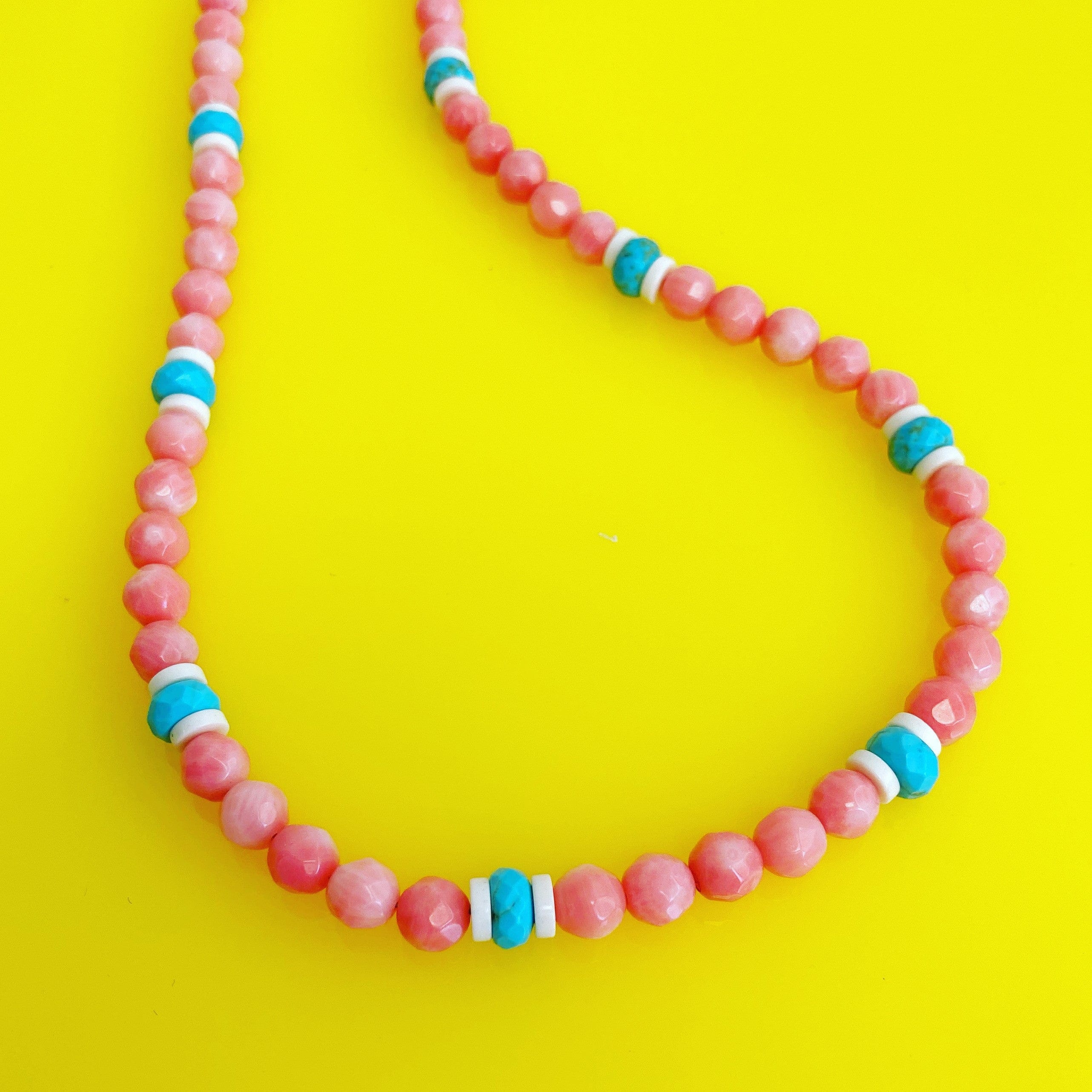 BEADazzled | Coral and Turquoise Beaded Necklace – Jaimie Nicole