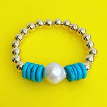 BEADazzled | Pearl and Turquoise Beaded Bracelet