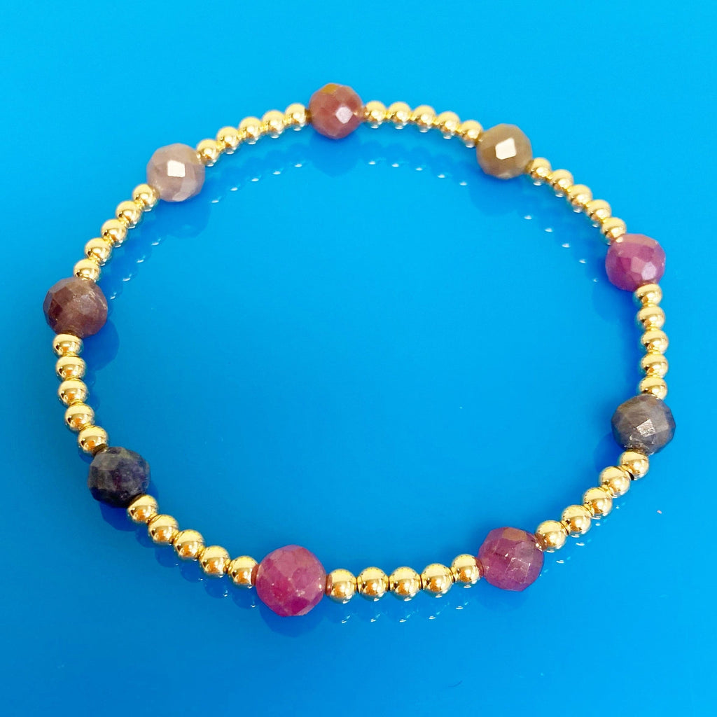Berry | Sapphire and Gold Beaded Bracelet