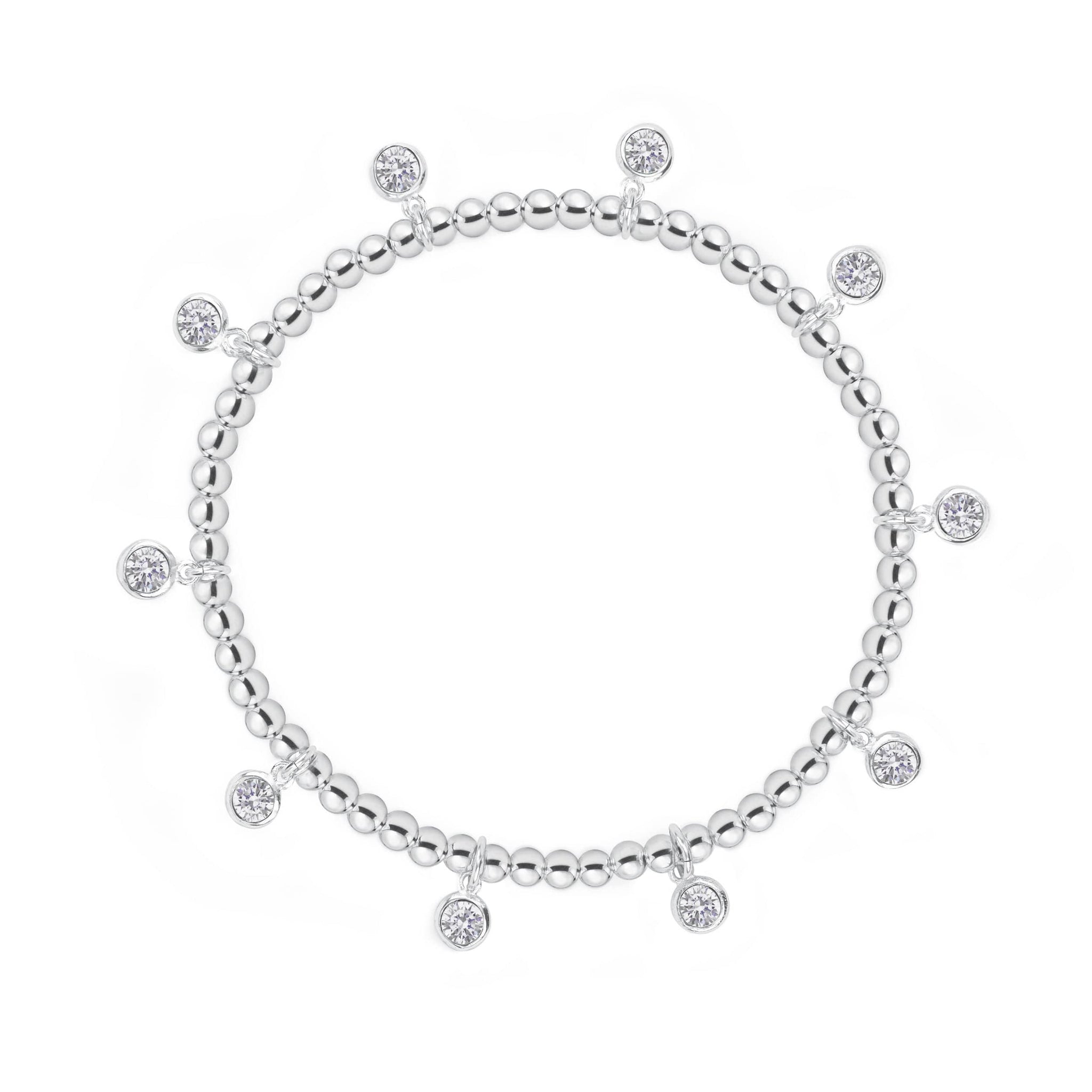 Diamond Charms Tennis Bracelet In 14K White Gold