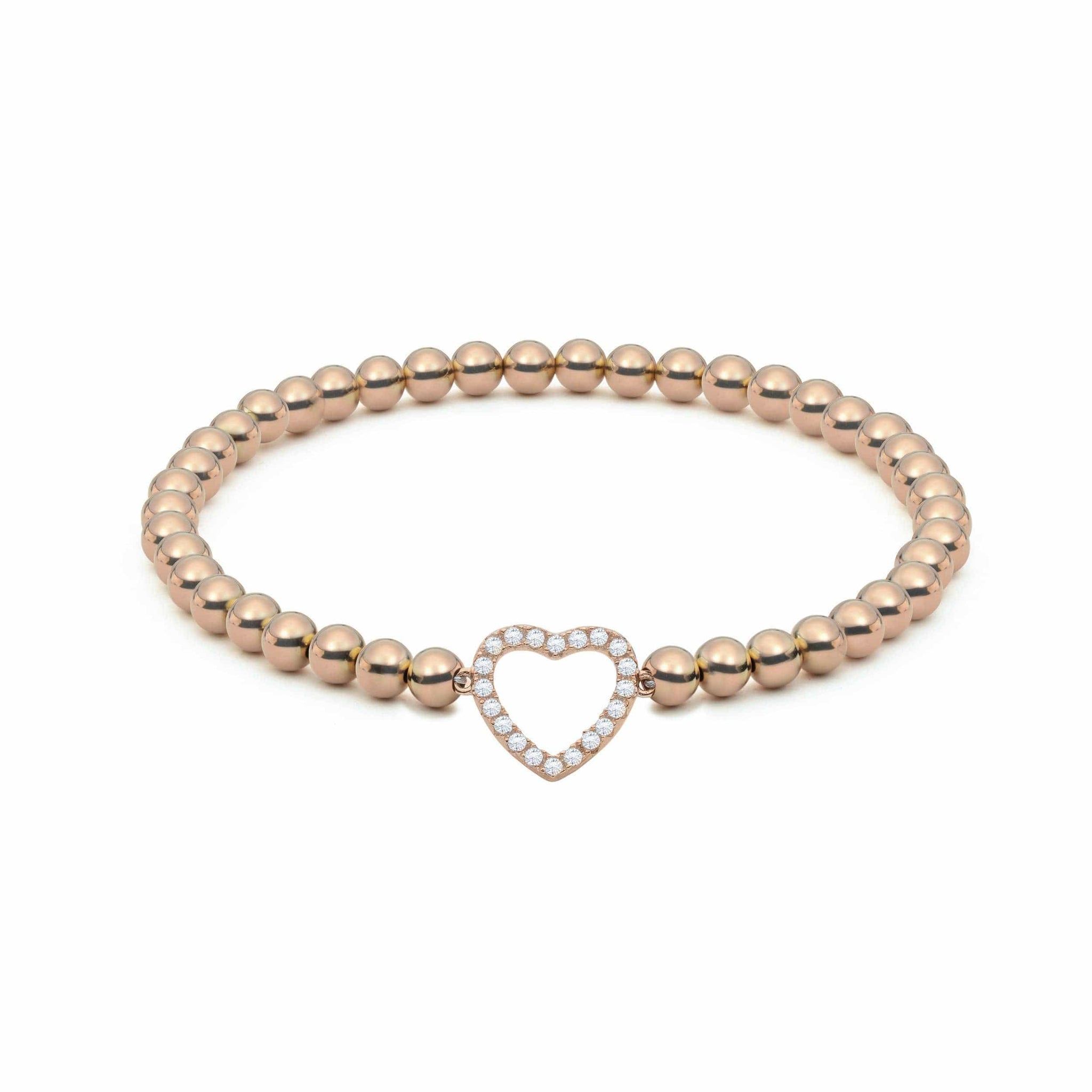 CharmSStory Rose Gold Heart 'Wife' Charm Bead - Love Bead For Bracelets & Necklaces (October)