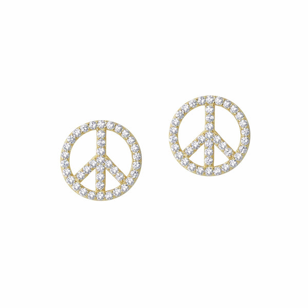 Peace sign store stud earrings