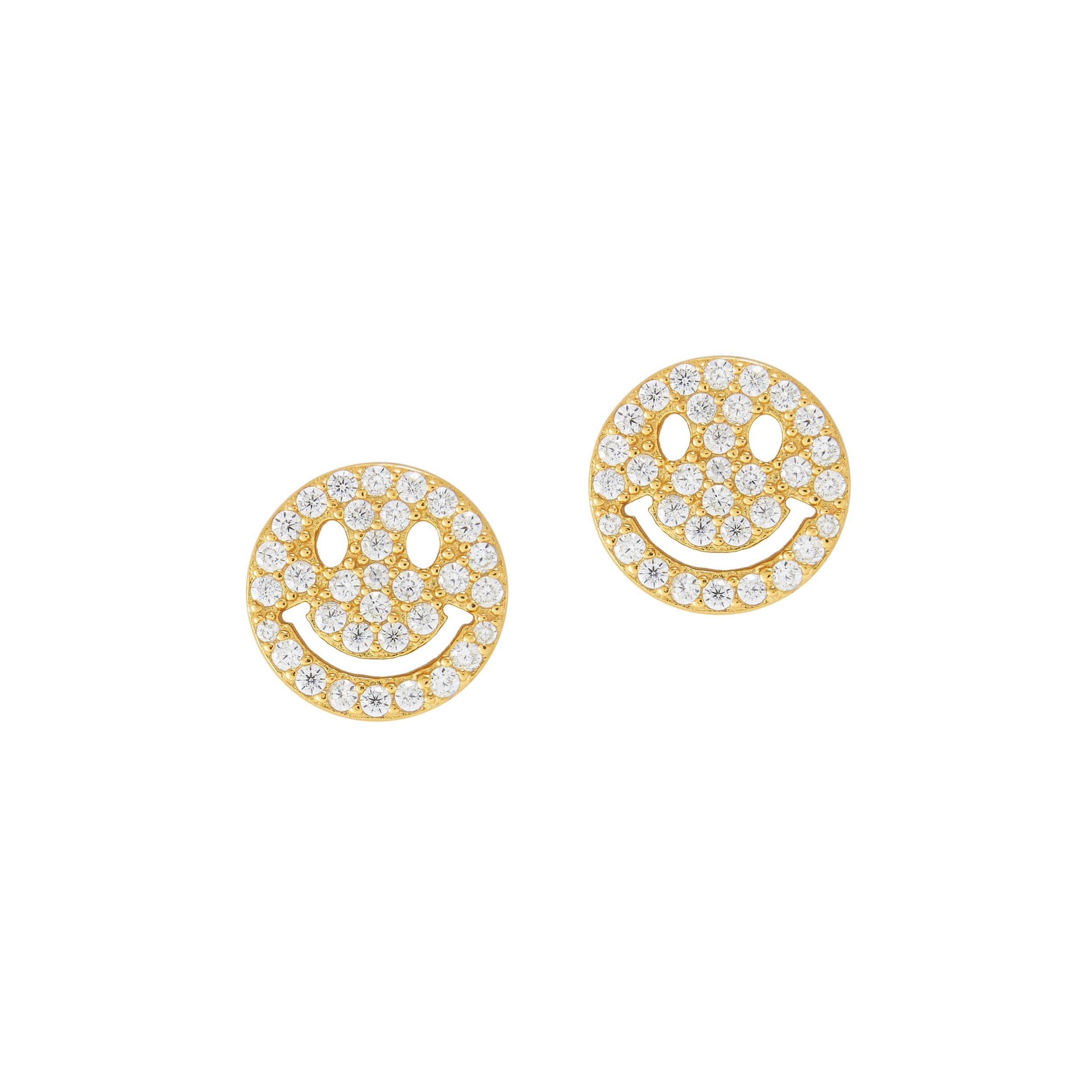 Smiley Kids Earrings In Gold| Emojis As Earrings| CaratLane