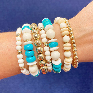 BEADazzled | Turquoise and Neutral Beaded Bracelet