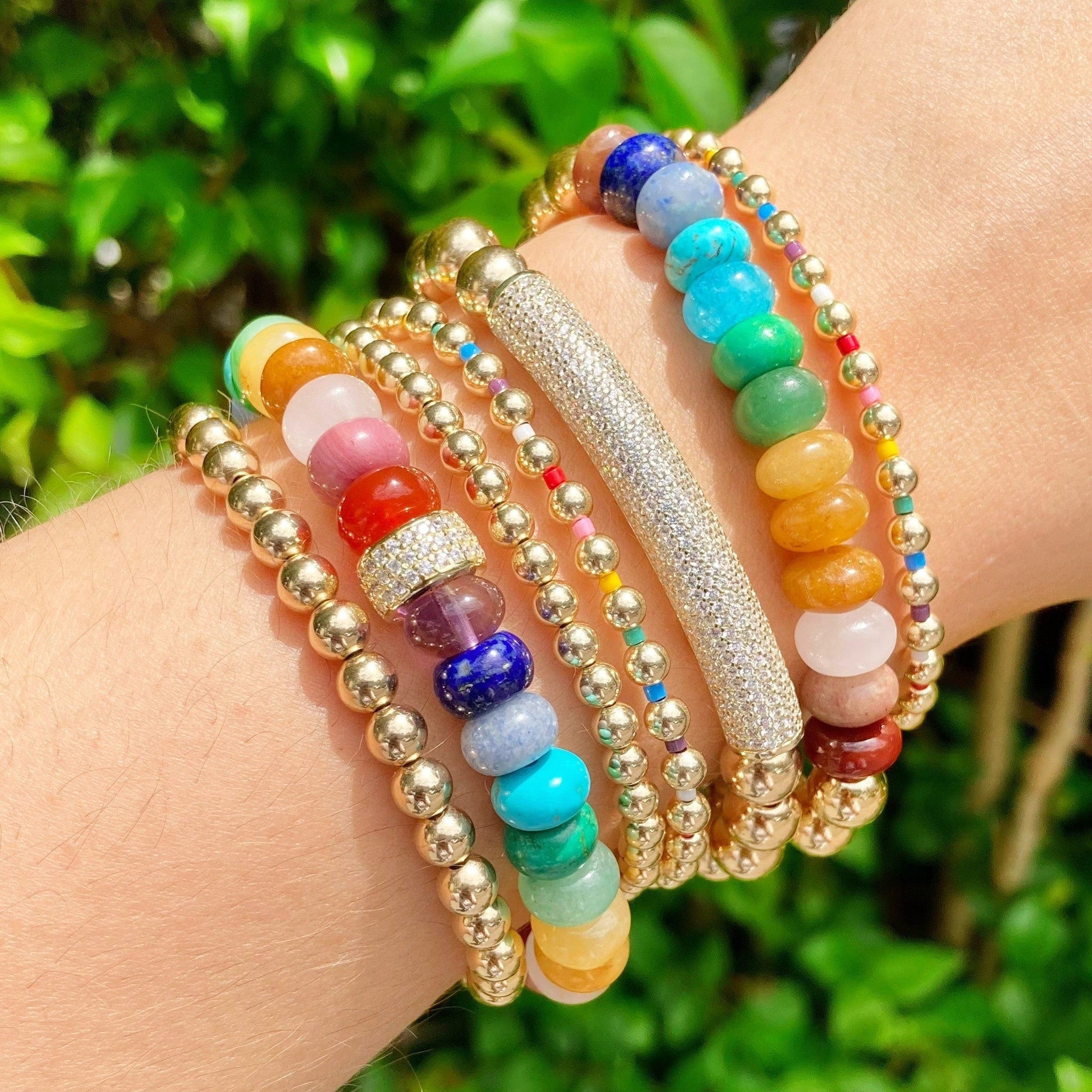 BEADazzled Rainbow Beaded Bracelet by Jaimie Nicole Jewelry