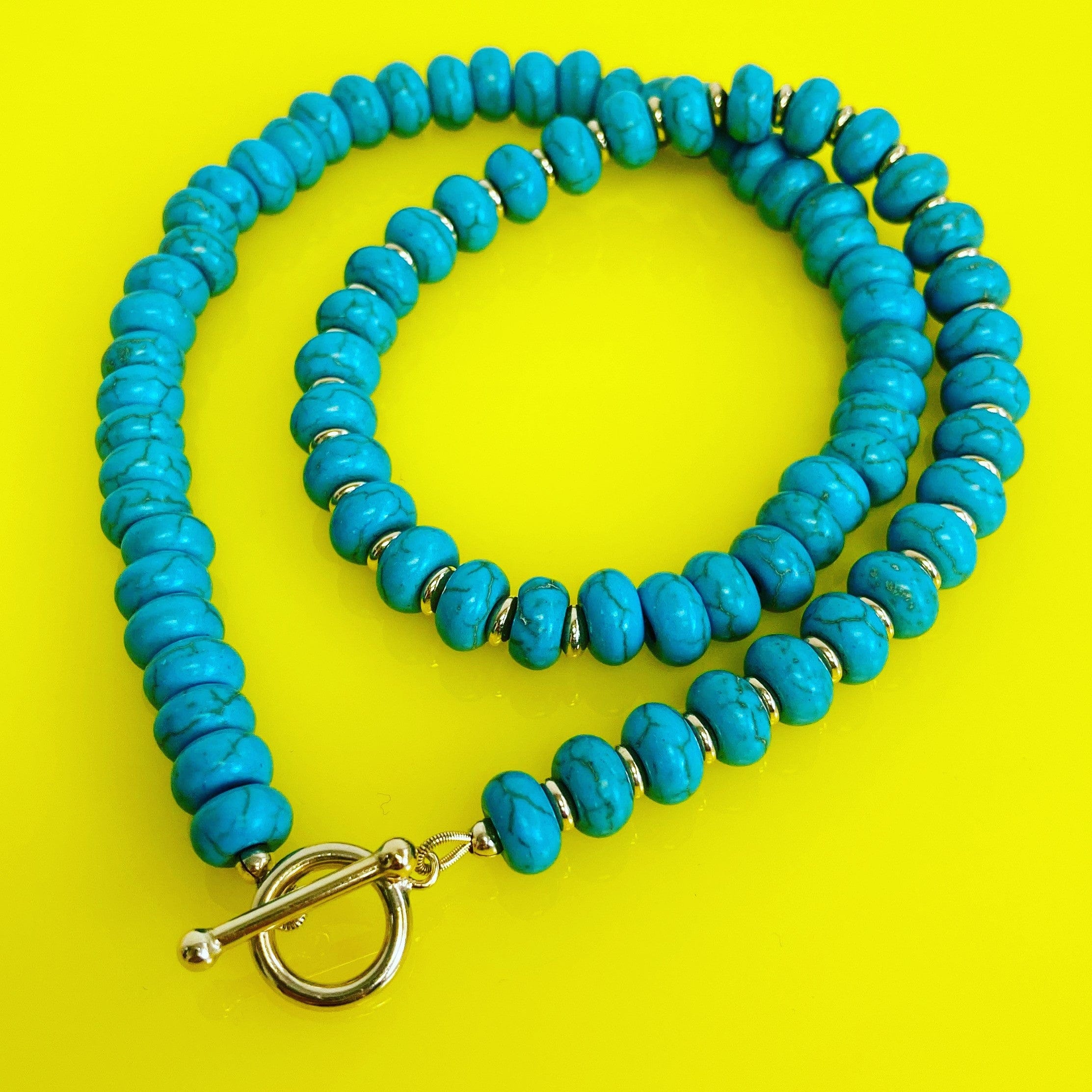 BEADazzled | Turquoise + Gold Beaded Necklace