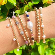 Perla | Freshwater Pearl and Gold Beaded Bracelet