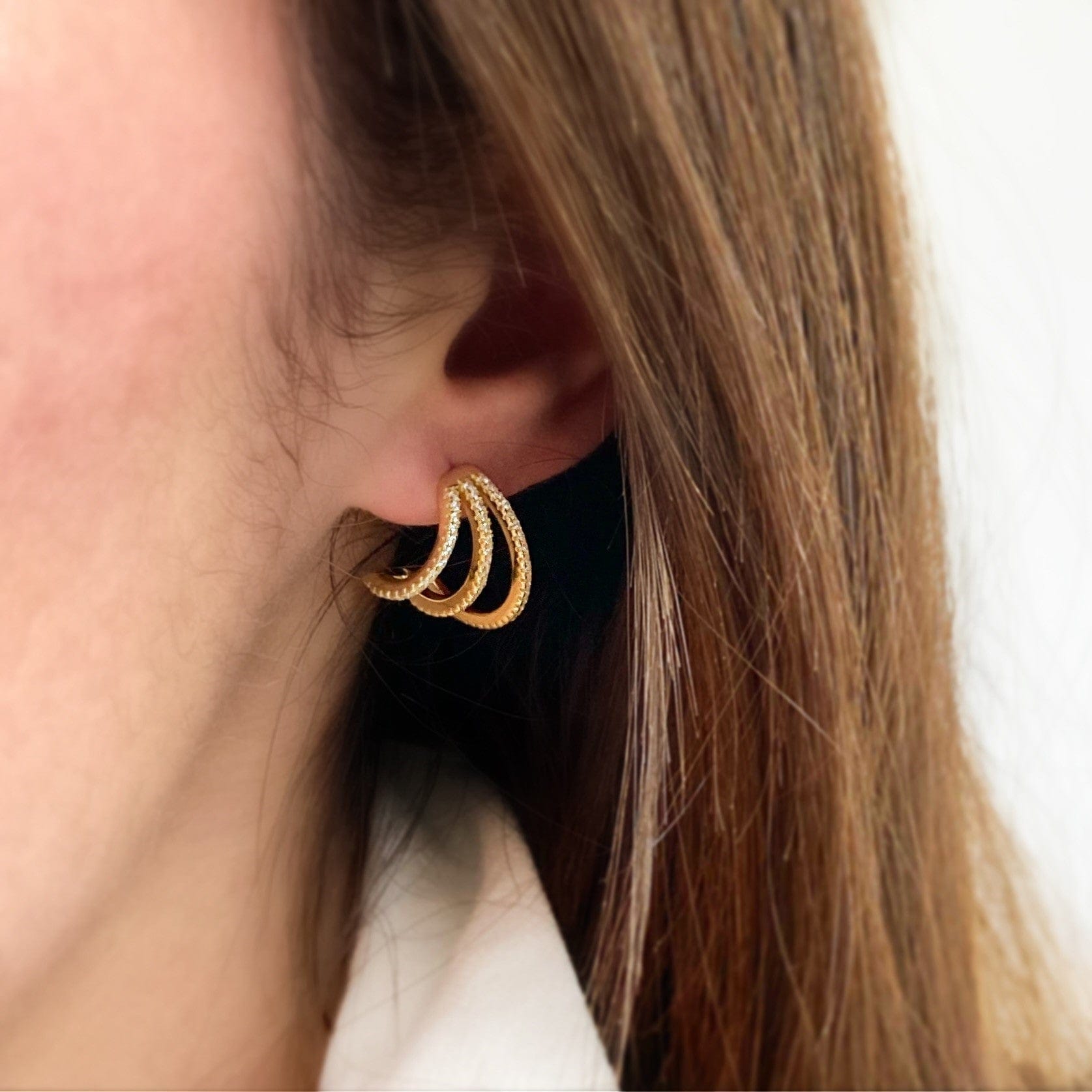 Frosted | Triple Hoop Earrings