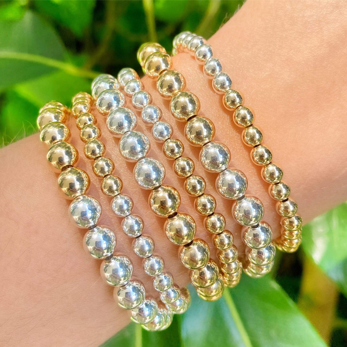 Extra Large Baller Gold + Silver Bracelet by Jaimie Nicole Jewelry