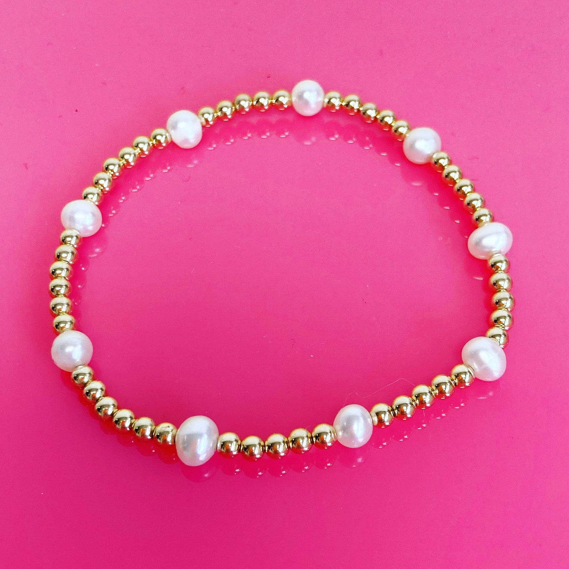 Perla | Freshwater Pearl and Gold Beaded Bracelet – Jaimie Nicole