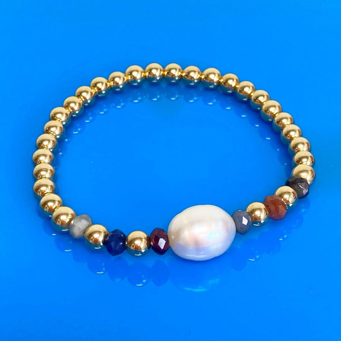 Berry | Sapphire and Pearl Beaded Bracelet